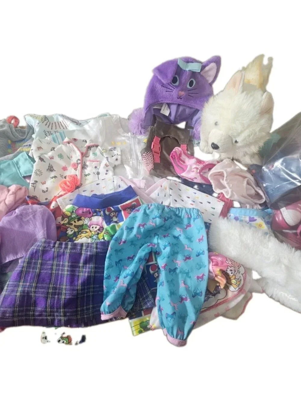 Bulk Lot Mixed Doll Clothes With Assorted Shoes For Og Dolls And Others Used